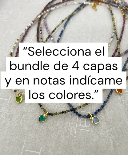 2mm different color heart necklace