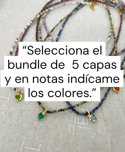 2mm different color heart necklace