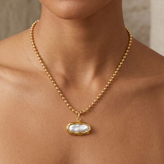 Perla de agua dulce 18k plated