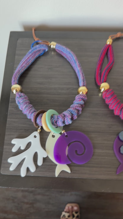 Collar Bahia encantada- #27☀️5 collares en 1☀️charms removible🐟puedes mojarlo