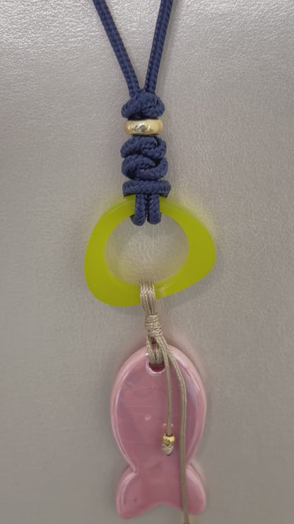Collar 3 en 1( azul marino, pez rosa)