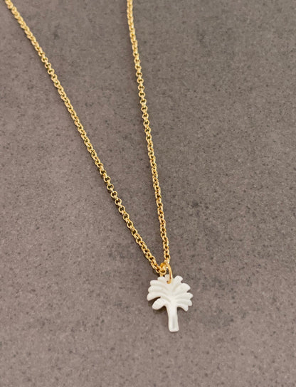 Palm Tree pendant with 18k chain
