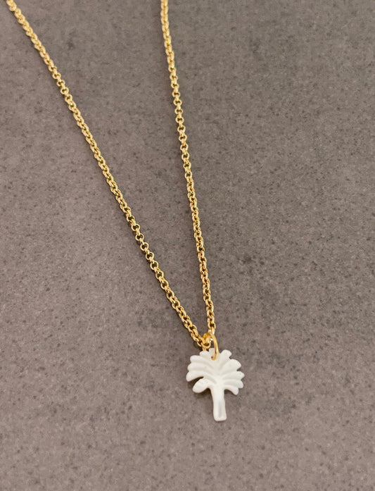Palm Tree pendant with 18k chain