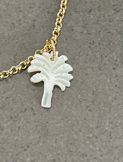 Palm Tree pendant with 18k chain