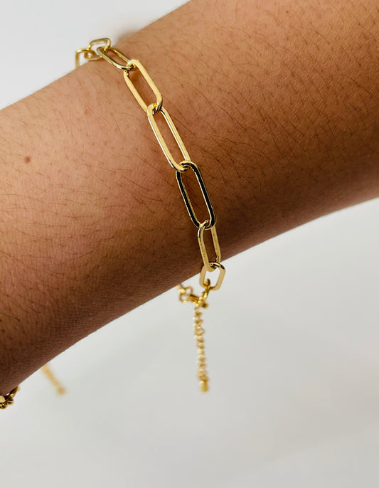 paper clip adjustable bracelet chain